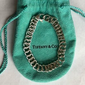 Tiffany & Co. Double Heart Link Silver Bracelet